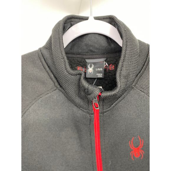 Spyder Mens Black Red Stellar Jacket Sherpa Lined Bonded Fleece NEW Small - Picture 5 of 11